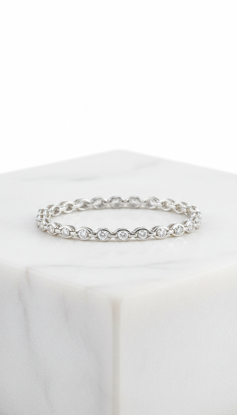 White Gold Welded Anklet